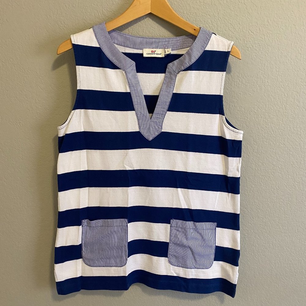 Vineyard Vines Striped Tank Top with pockets | Small